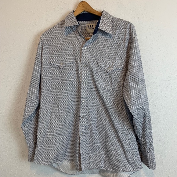 Chemise homme Rock&Roll avec bordure aztèque et boutons